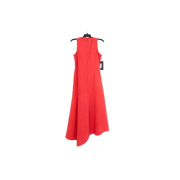 Maggy London Calypso Coral Fit & Flare Dress | Asymmetrical Hem | Size 4 | NWT - Picture 4 of 9